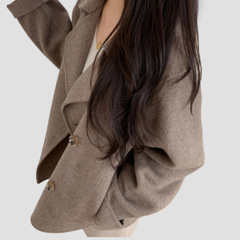 Double Breasted Blended Coat for Women