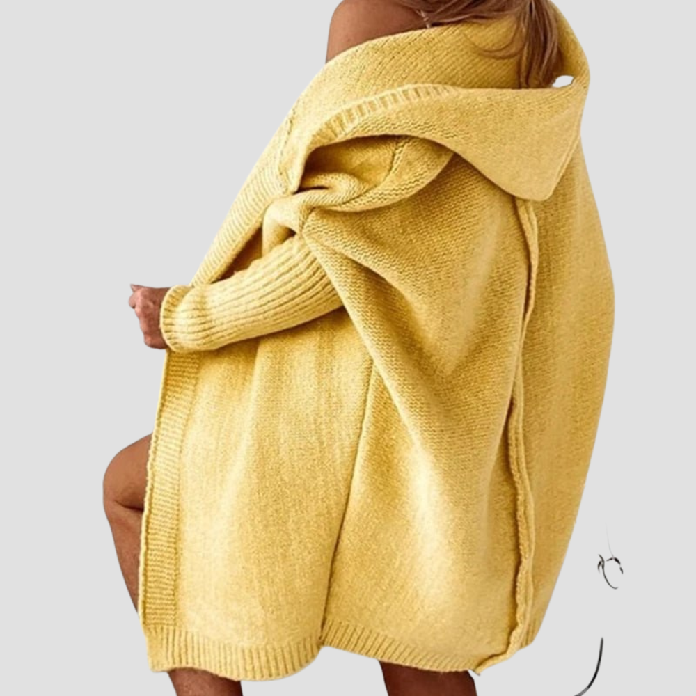 Hooded Knit Longline Cardigan for Women