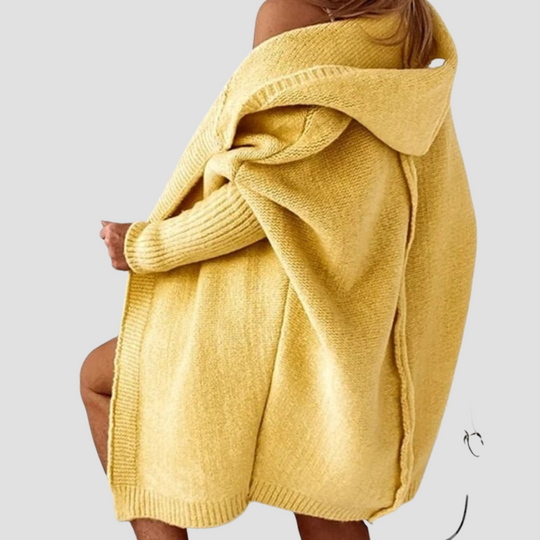 Hooded Knit Longline Cardigan for Women