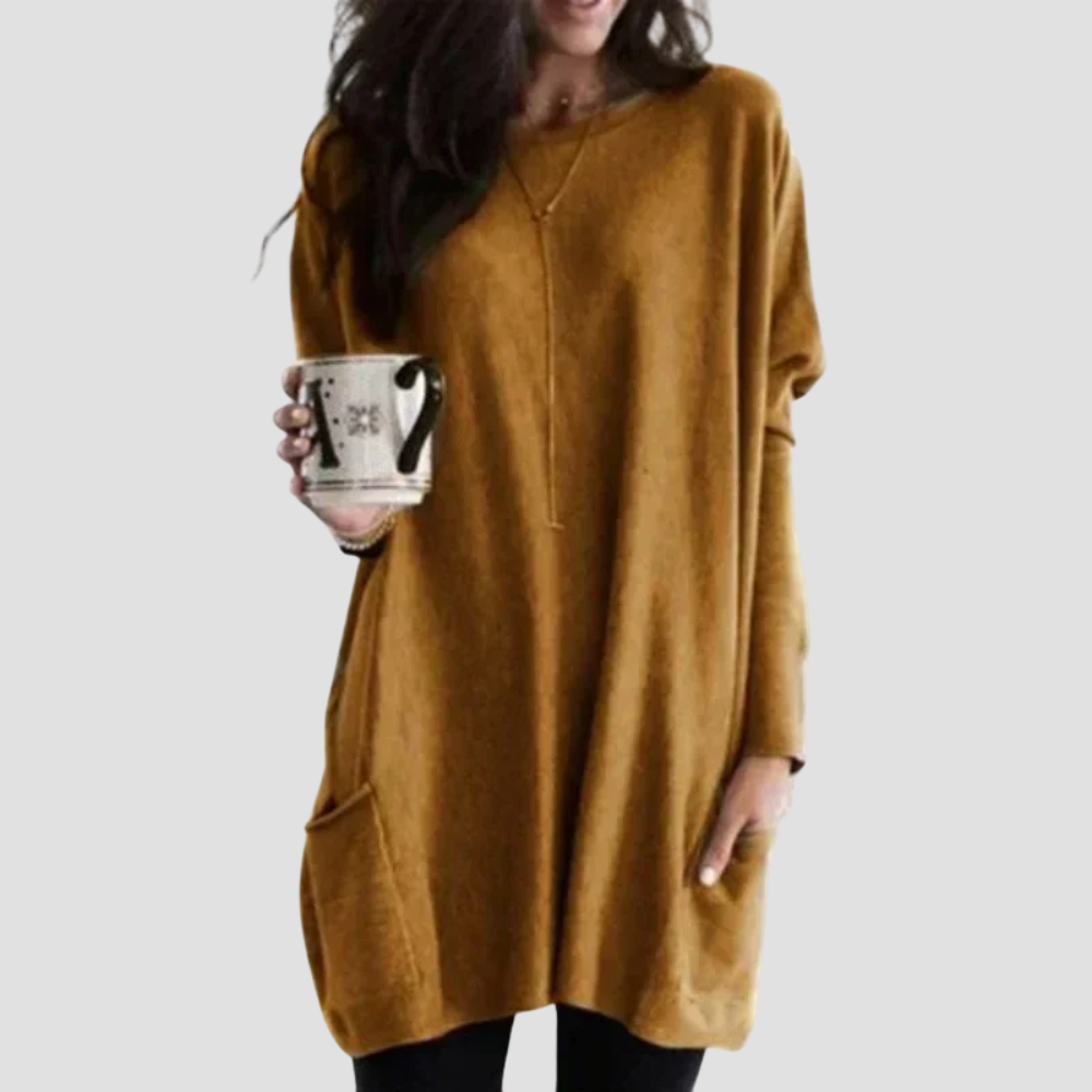 Women's Oversized Tunic Sweater for Relaxed Comfort