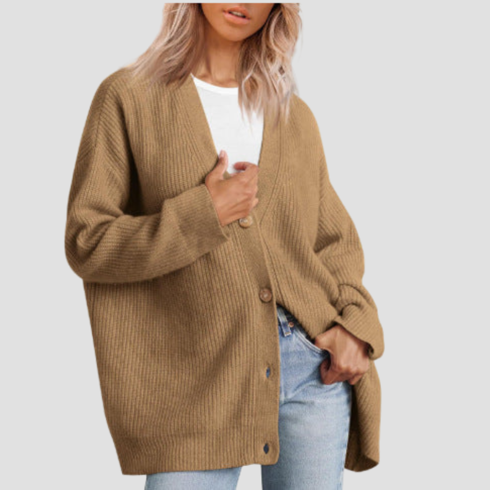 Striped Knit Cardigan Sweater for Women