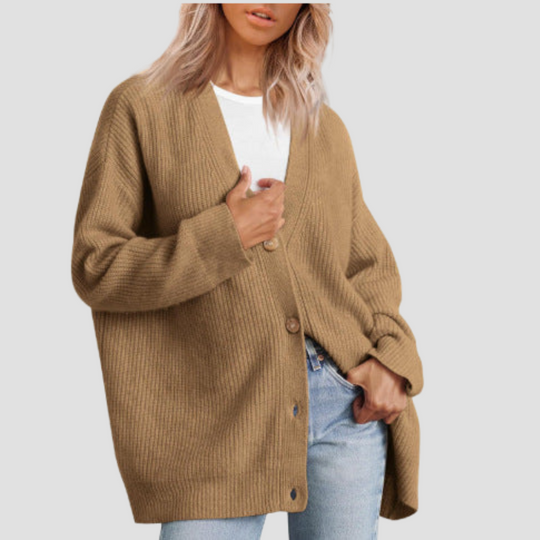 Striped Knit Cardigan Sweater for Women