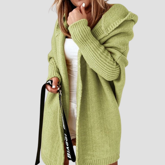 Hooded Knit Longline Cardigan for Women