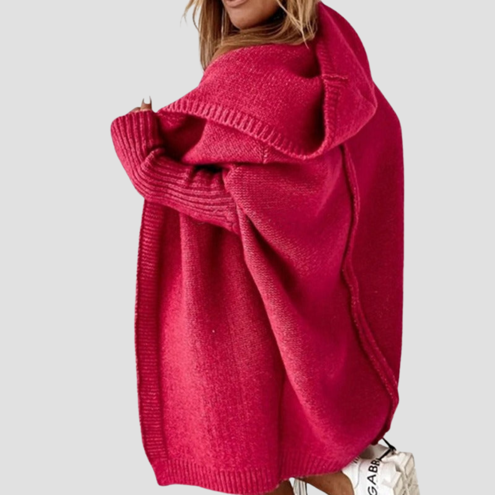 Hooded Knit Longline Cardigan for Women
