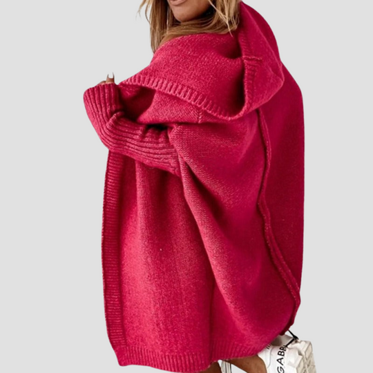 Hooded Knit Longline Cardigan for Women