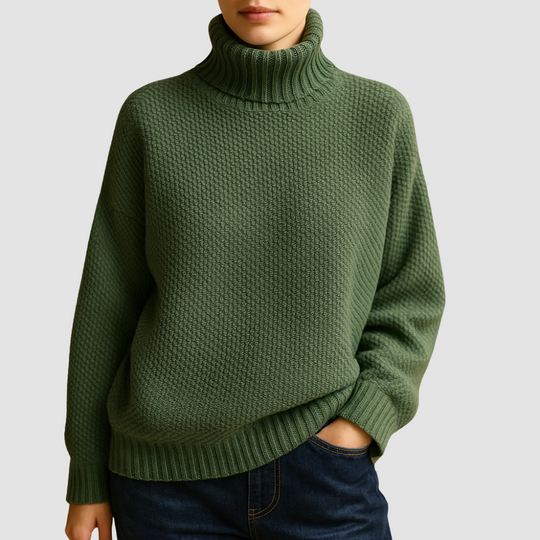Elegant knitted turtleneck sweater for women