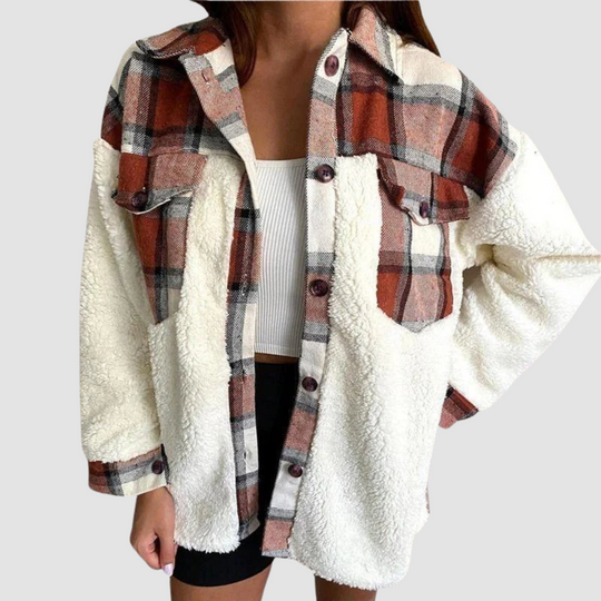 Women's Modern Style Checkered Winter Jacket