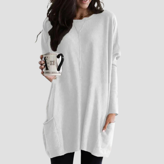 Women's Oversized Tunic Sweater for Relaxed Comfort