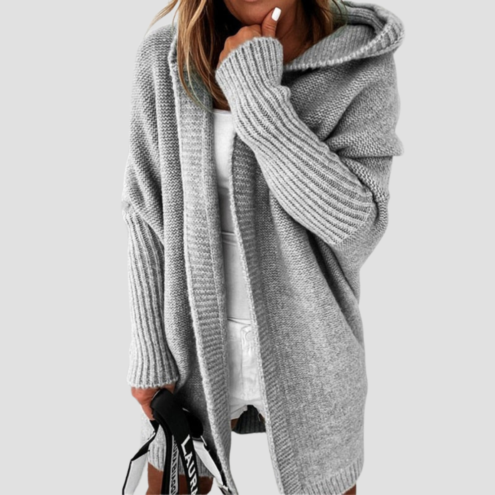 Hooded Knit Longline Cardigan for Women