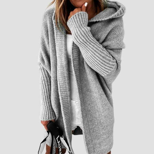 Hooded Knit Longline Cardigan for Women