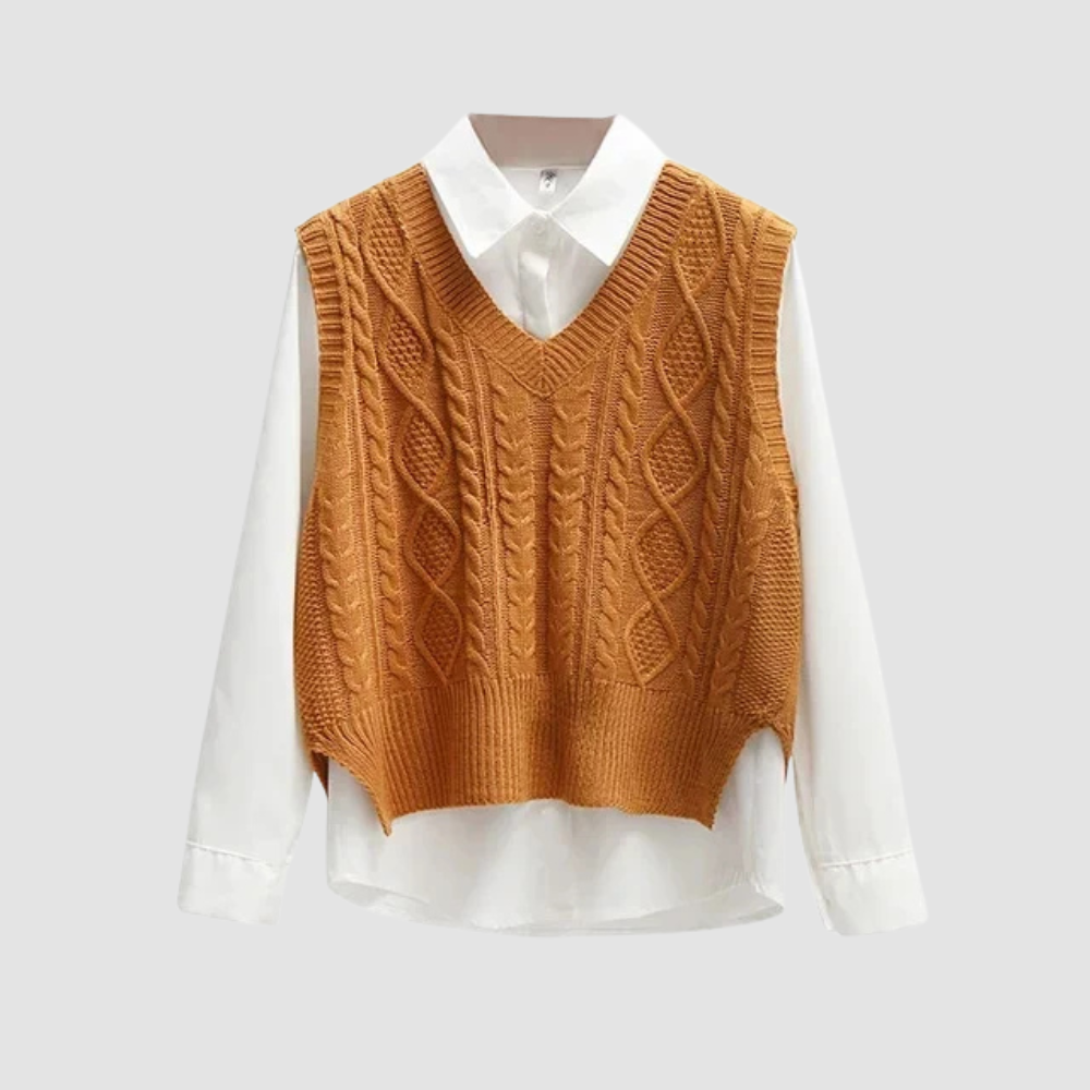Women Cable Knit Sweater Vest