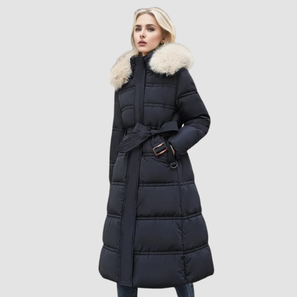 Women Modern Fur-Collar Long Puffer Coat
