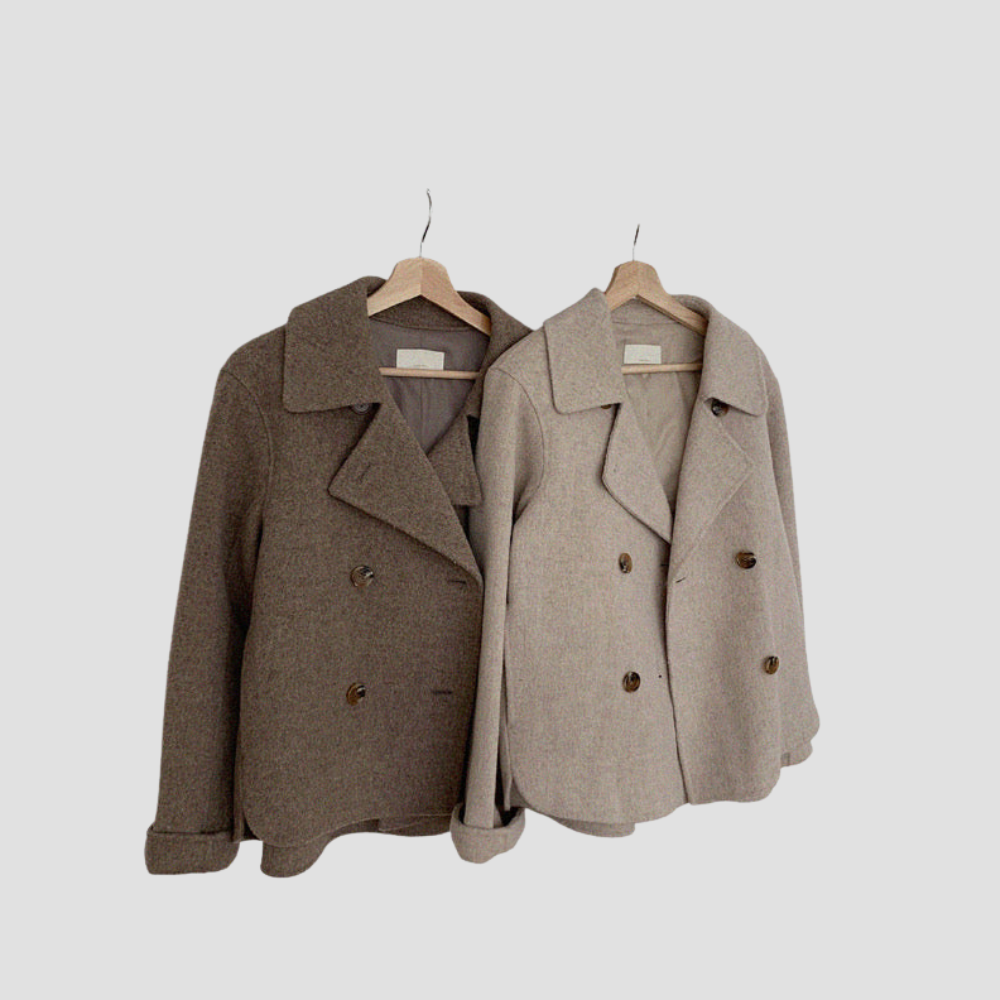 Double Breasted Blended Coat for Women