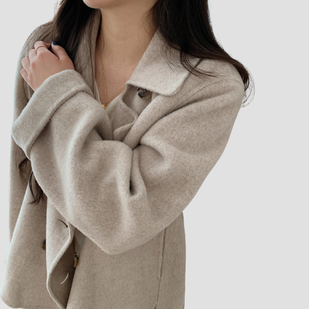 Double Breasted Blended Coat for Women