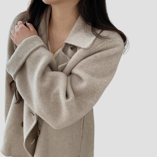 Double Breasted Blended Coat for Women