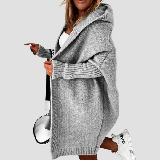 Hooded Knit Longline Cardigan for Women