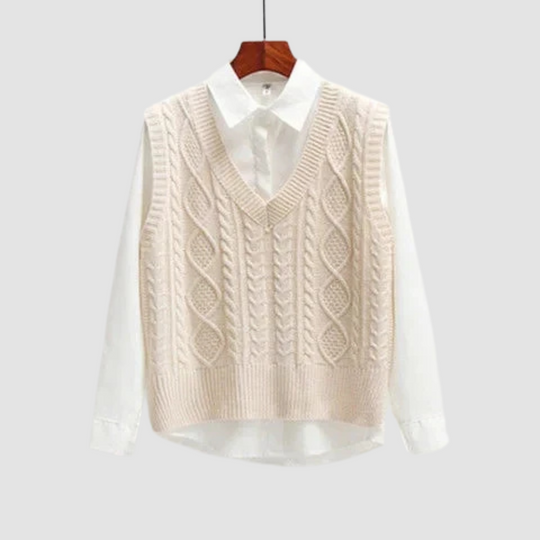 Women Cable Knit Sweater Vest