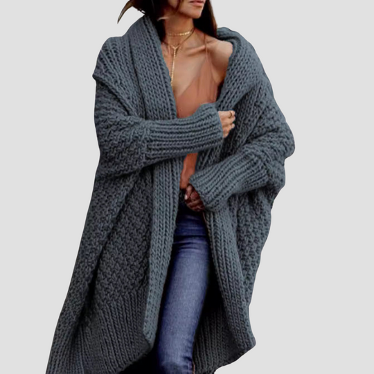 Women’s Oversized Knitted Winter Jacket, Warm & Cozy Cardigan Style