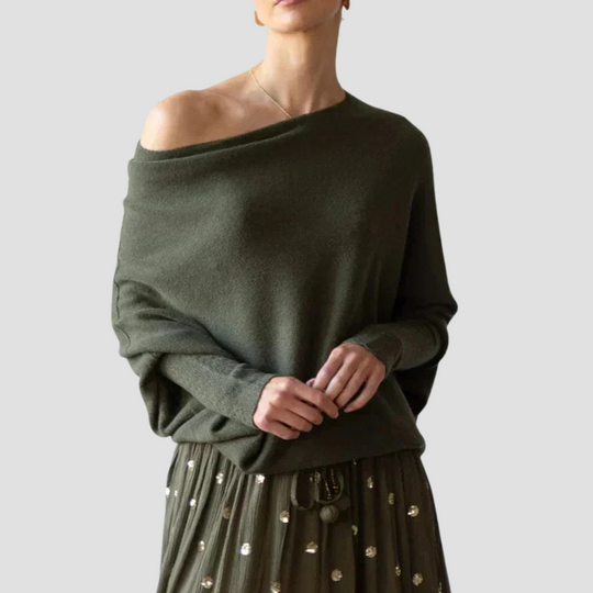 Loose-Fit Sweater - Relaxed Knit Pullover for Women