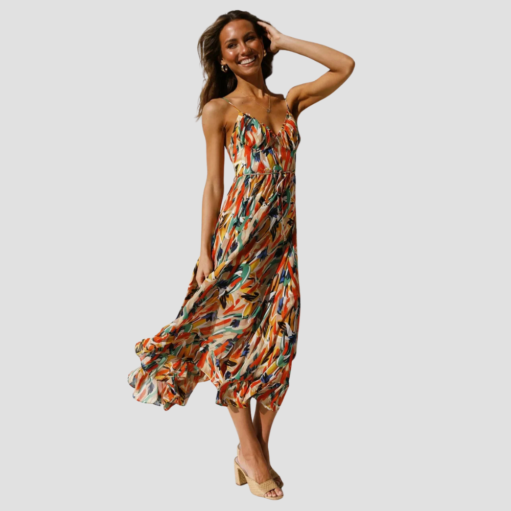 Sleeveless Midi Summer Dress – Flowing Silhouette