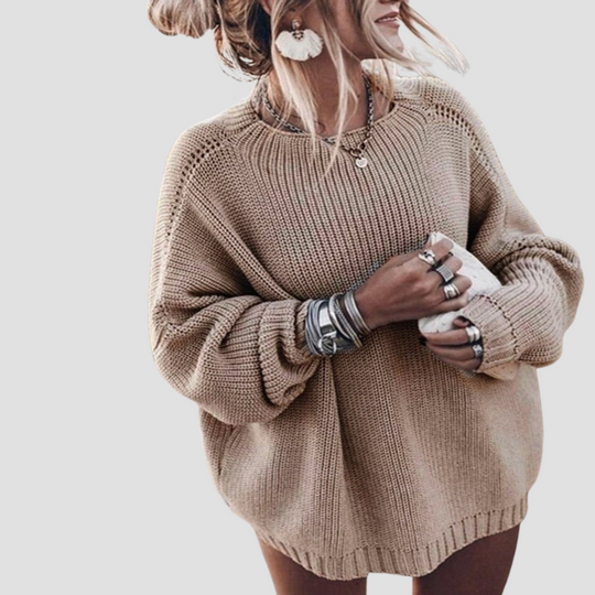Women's Long-Sleeve Oversized Knit Sweater
