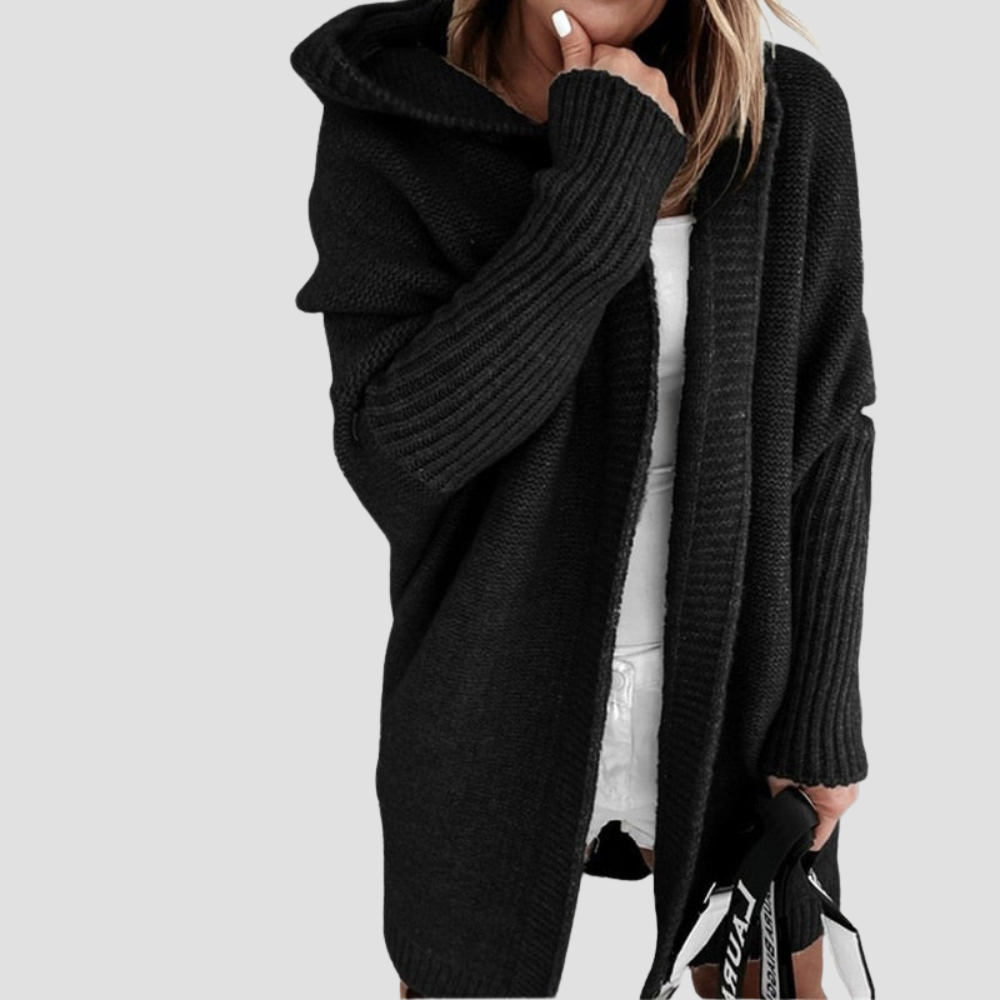 Hooded Knit Longline Cardigan for Women