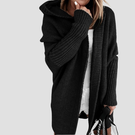 Hooded Knit Longline Cardigan for Women