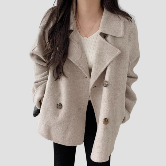 Double Breasted Blended Coat for Women