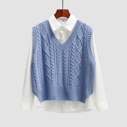 Women Cable Knit Sweater Vest