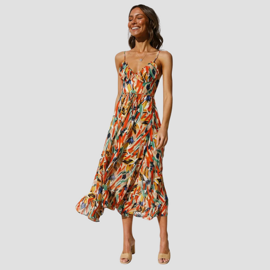 Sleeveless Midi Summer Dress – Flowing Silhouette