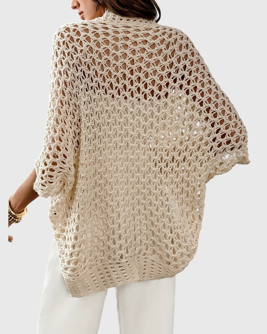 Open Knit Drape Cardigan