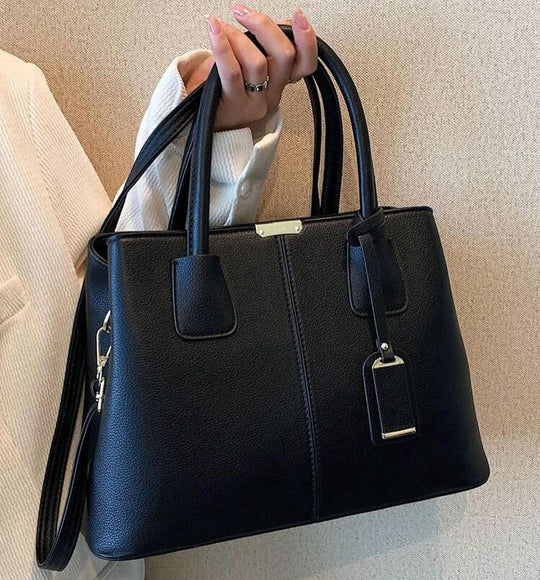 Women's Classic Structured Tote Bag with Shoulder Strap