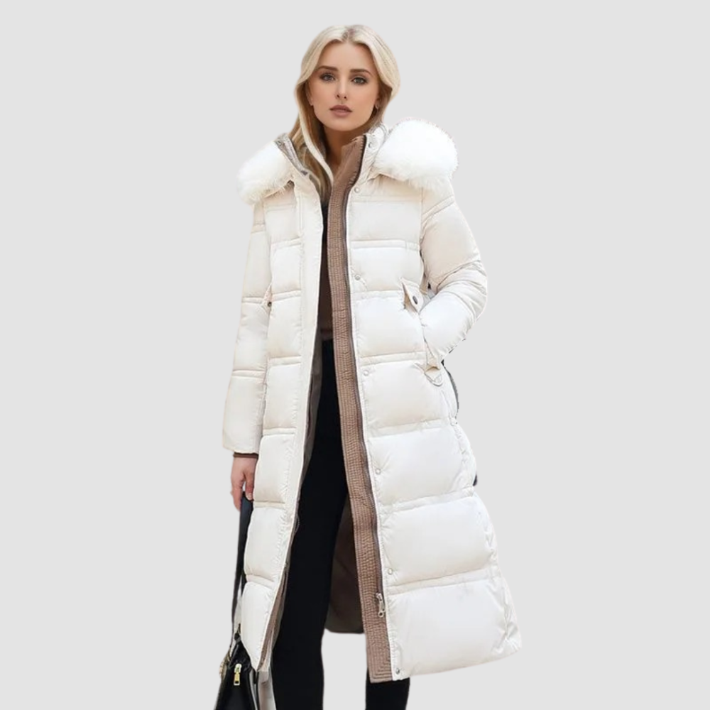 Women Modern Fur-Collar Long Puffer Coat