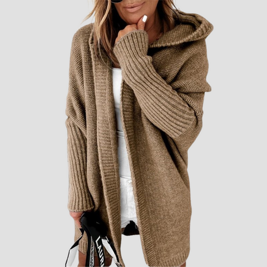 Hooded Knit Longline Cardigan for Women