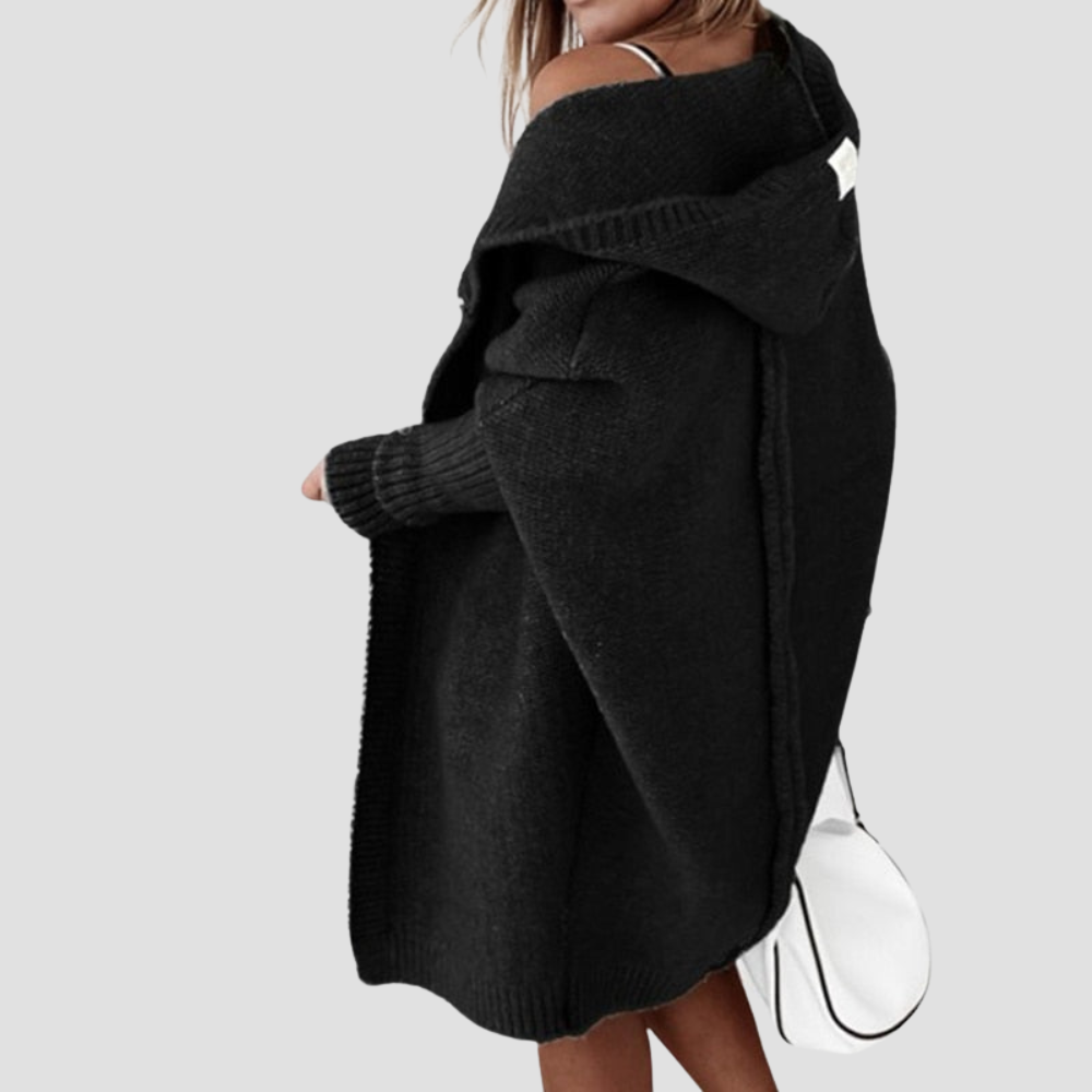 Hooded Knit Longline Cardigan for Women