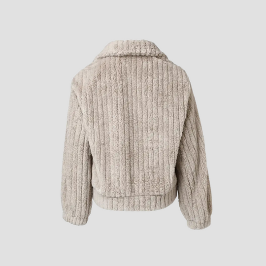 Solid Single Breasted Fuzzy Coat for Women