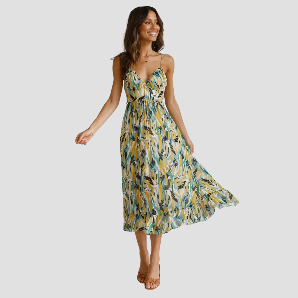 Sleeveless Midi Summer Dress – Flowing Silhouette