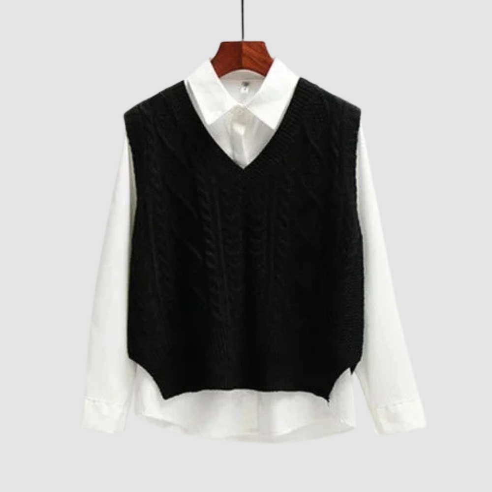 Women Cable Knit Sweater Vest