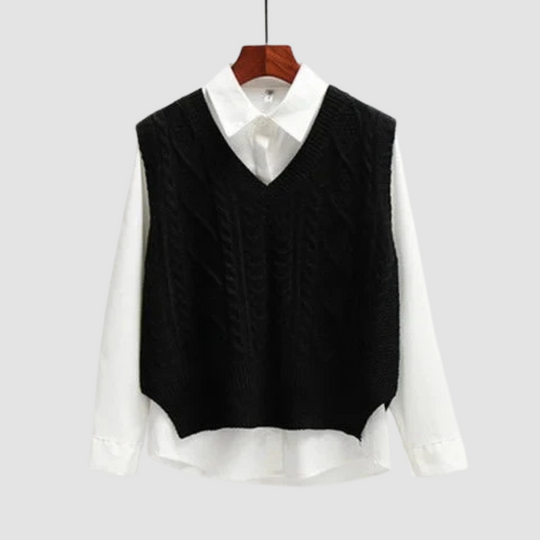Women Cable Knit Sweater Vest