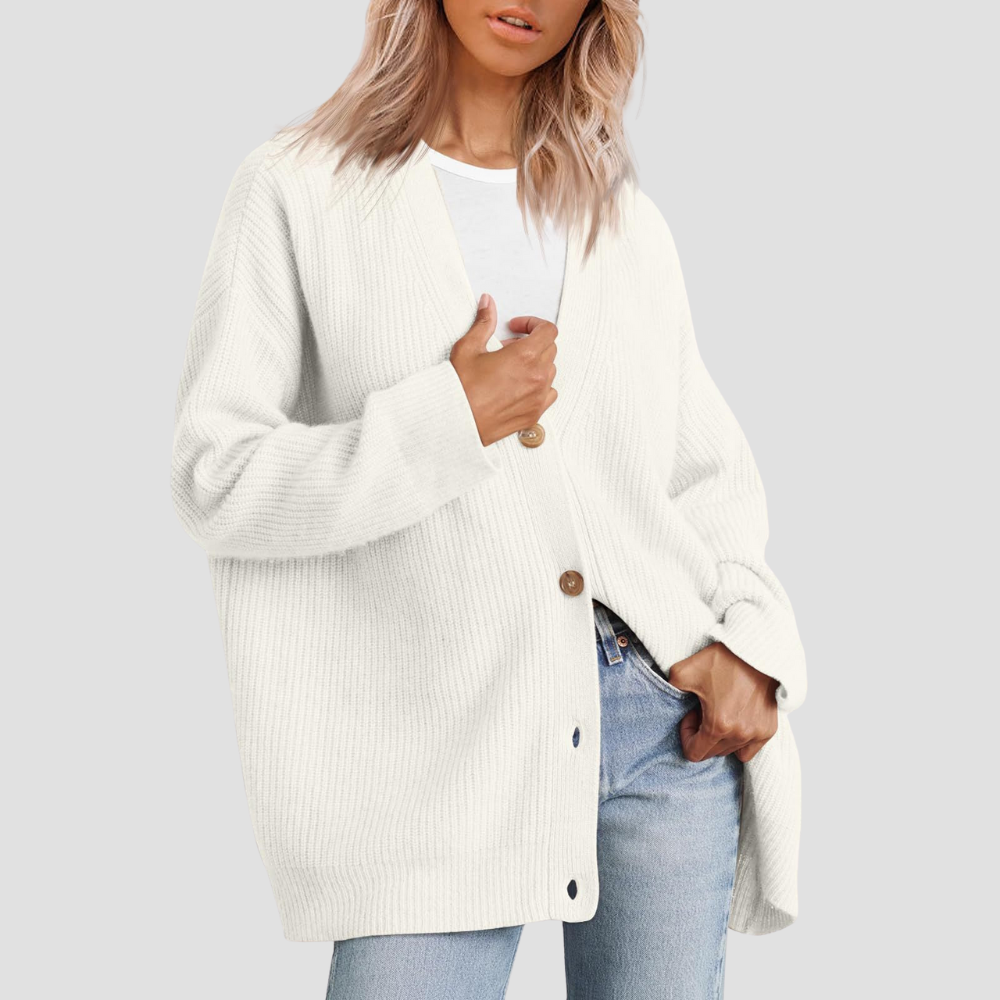 Striped Knit Cardigan Sweater for Women