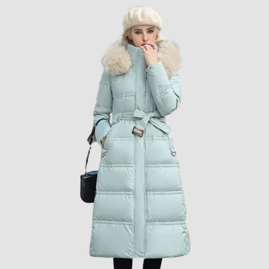 Women Modern Fur-Collar Long Puffer Coat