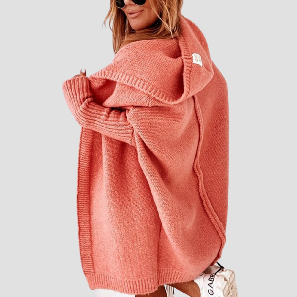 Hooded Knit Longline Cardigan for Women