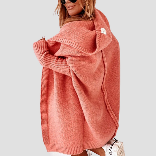 Hooded Knit Longline Cardigan for Women