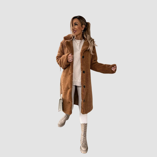 Elegant Plush Trench Coat