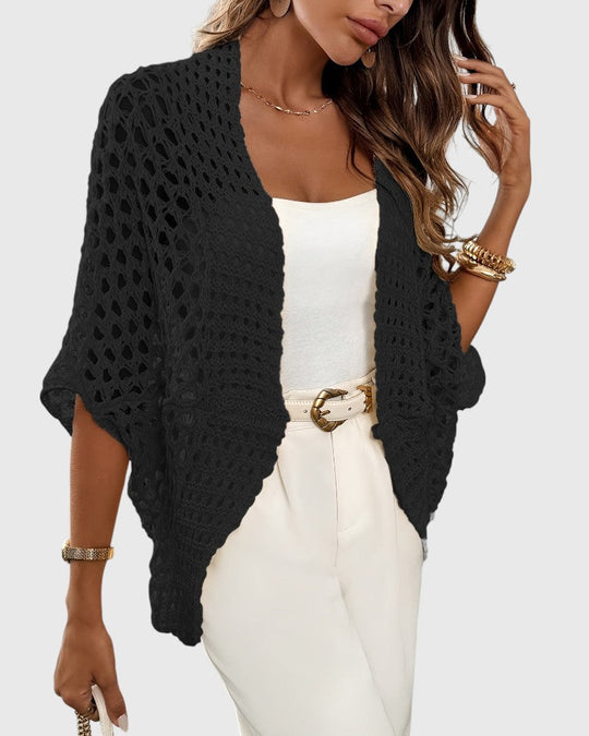 Open Knit Drape Cardigan