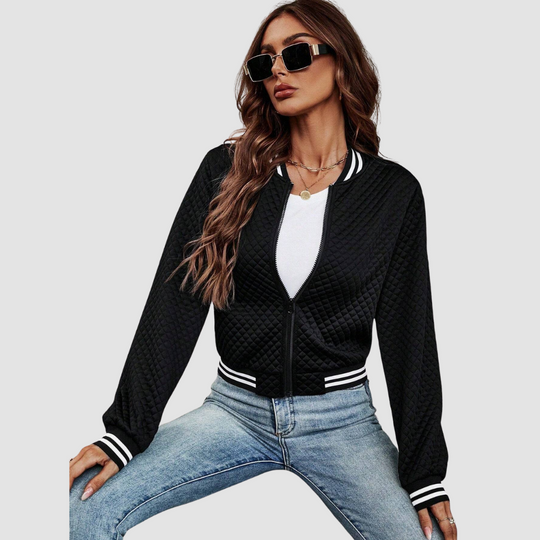 Women Cropped Bomber Jacket