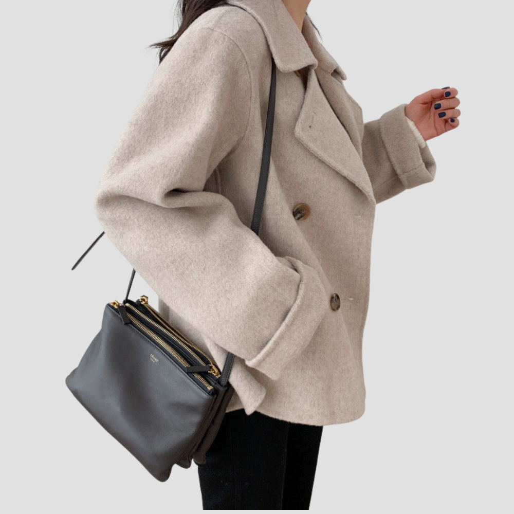 Double Breasted Blended Coat for Women