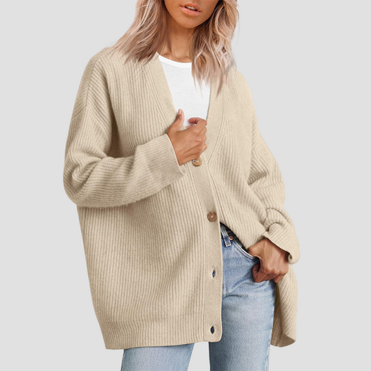 Striped Knit Cardigan Sweater for Women