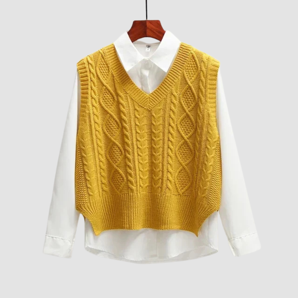 Women Cable Knit Sweater Vest