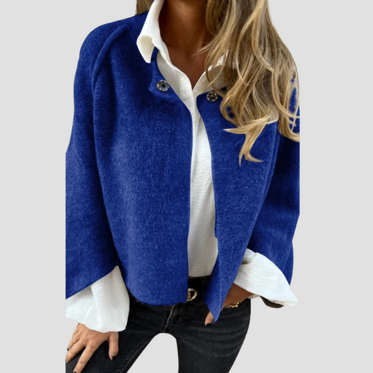 Women's Pea Coat with Batwing Sleeve Design